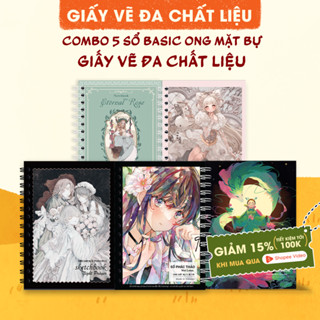 Combo 5 Sổ Vẽ Đa Chất Liệu Ong Mặt Bự - Sổ Vẽ Không Kị Tẩy - Sổ Phác Thảo - Sketchbook Không Kèm Tài Liệu Vẽ