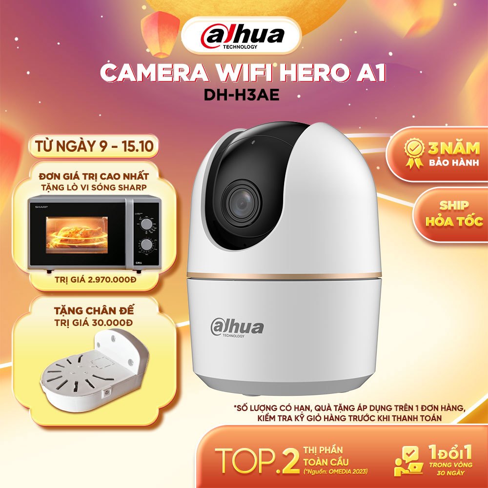 Camera Wifi Dahua Hero A1 3MP/5MP,Xoay 360 trong nhà, Đàm thoại 2 chiều ,Theo dõi chuyển động  H3AE/H5AE