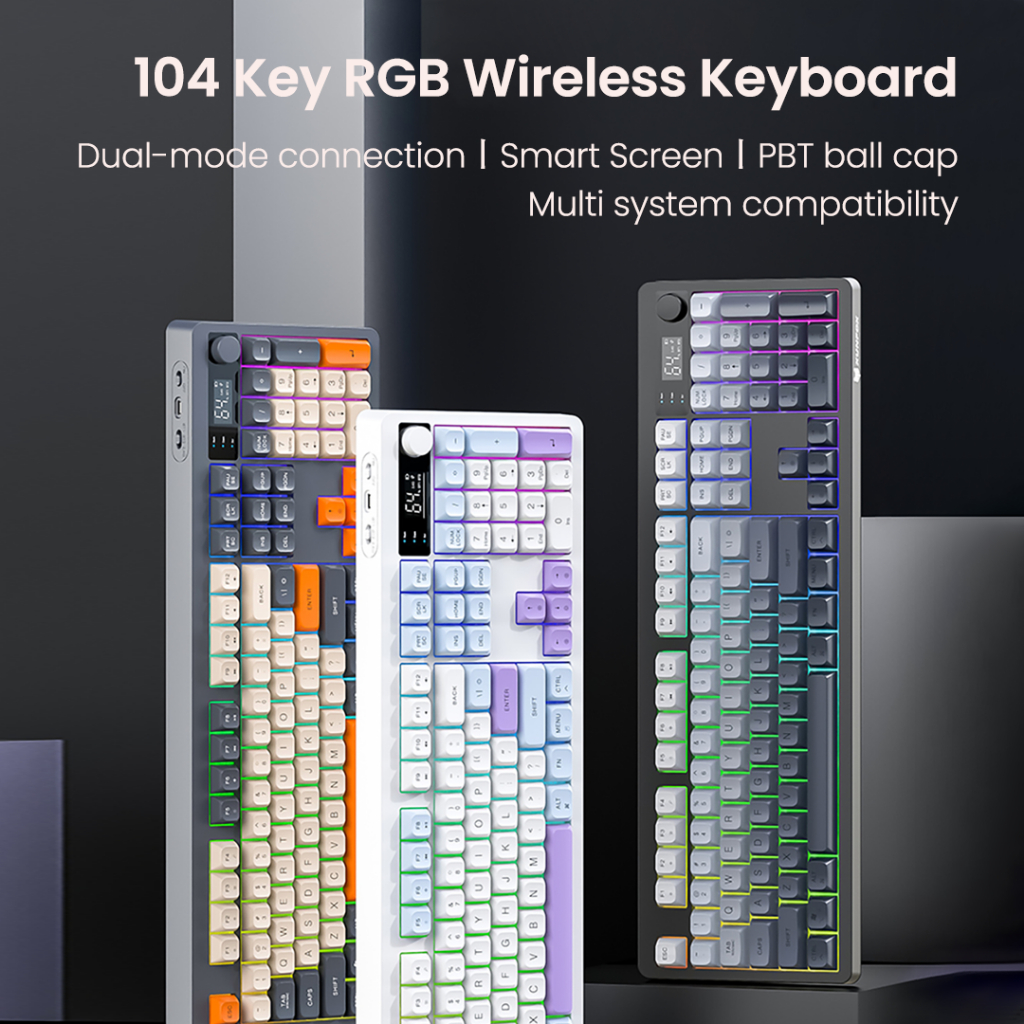 XUNFOX TK100 Bàn Phím Không Dây Dual Mode Bluetooth + 2.4GHz - Đèn RGB | BigBuy360 - bigbuy360.vn