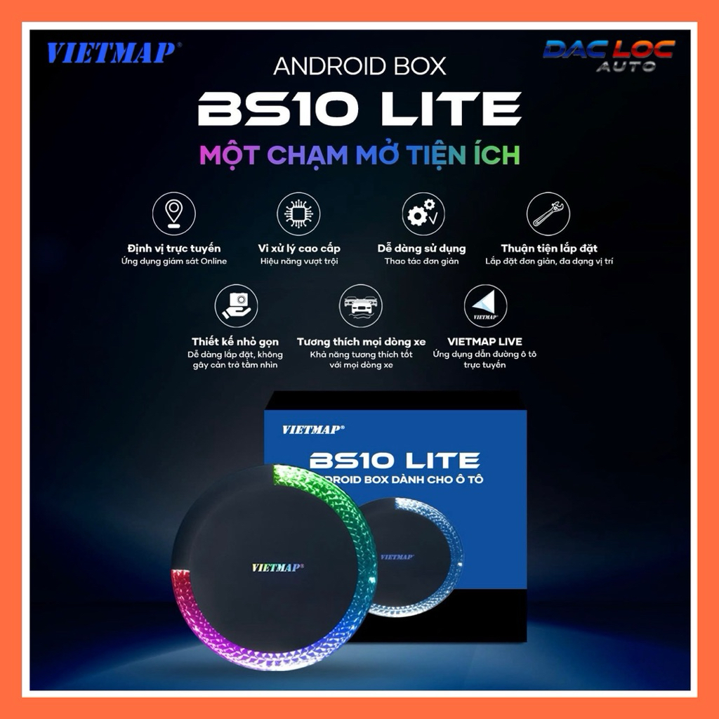 [CHÍNH HÃNG] Android Box Vietmap BS10 Lite, Ram 4Gb - Rom 64Gb, Tặng Vietmap Live 3 năm, Sim 4G 1 th