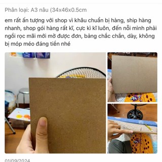 [catmocan] Bảng Gỗ dày 6mm A2, A3, A4 Kê Giấy Vẽ - Gỗ MDF Cốt Nâu