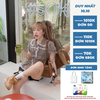 Vivi shirt - Remmus | Áo sơ mi chi tiết smocking kết hợp phối ren coquette cho nữ