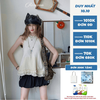 Emma Top - Remmus | Áo cổ yếm hở lưng dây buộc, dáng xòe bèo tầng cho nữ