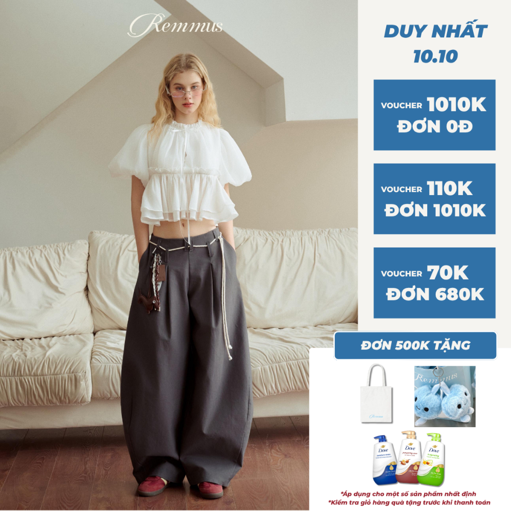 Made You Look Trousers - Remmus | Quần ống rộng cách điệu hack dáng cho nữ