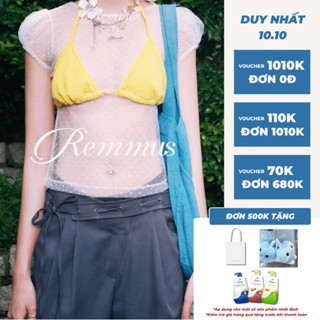 Jelly Top - Remmus | Áo xuyên thấu tay bồng chấm bi cho nữ (áo lót trong - layer)