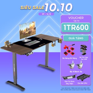 Bàn thông minh tăng giảm chiều cao iCockpit Gaming Desk 1460, tặng kèm thảm lót chuột, móc tai nghe và kệ để ly