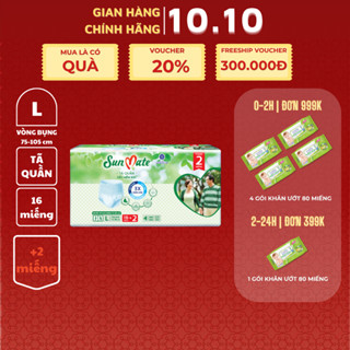 Tã quần người lớn SunMate siêu mềm mại mới size M18/L16/XL14 + 2 miếng