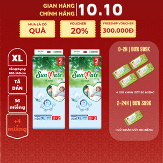 Combo 2 gói - Tã dán người lớn SunMate mới size M18/L18/XL18 + 2 miếng
