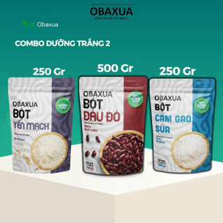 Combo 3 Bột Dưỡng Trắng OBAXUA gồm Bột Đậu Đỏ 500gr, Yến Mạch 250gr, Cám Gạo 250gr