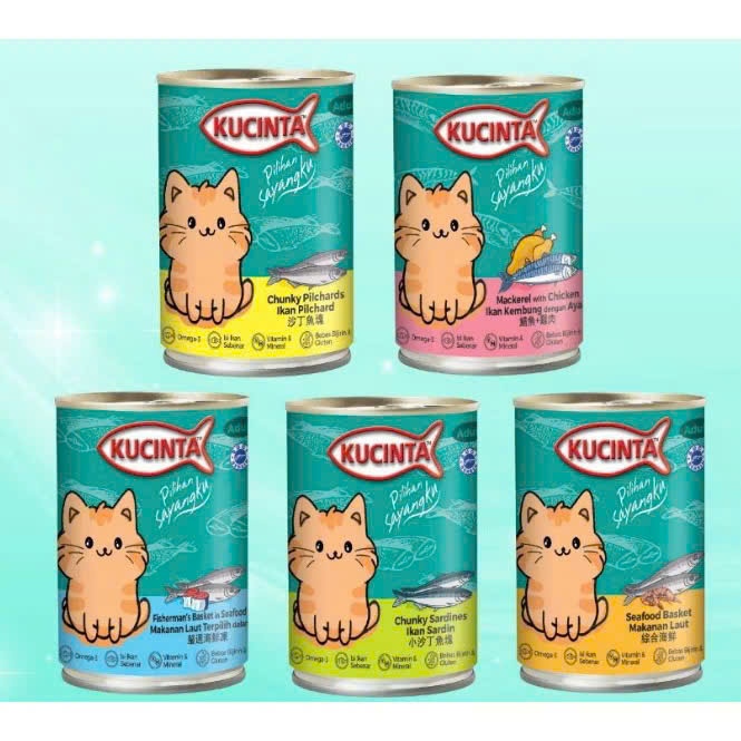 [COMBO 5 LON] Pate cho Mèo Pate Lon Kucinta, Pate Lon cho Mèo Từ Cá Thật