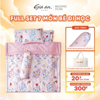 Bộ chăn nệm gối nằm gối ôm Fullset Tencel 60s GIA AN HOME DECOR cho bé đi học mầm non đi du lịch