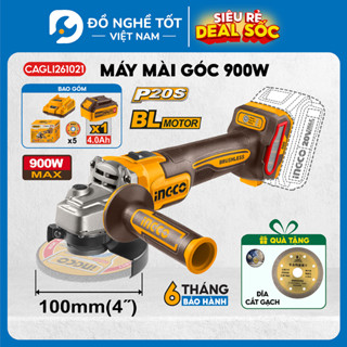 Máy mài góc pin 20V M10 motor không chổi than INGCO CAGLI261021, 3 tốc độ, công suất 900W | 1200W CAGLI2210032