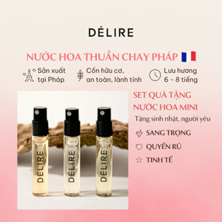 [Follow giảm 10k] Set quà tặng 03 chai Nước hoa Mini Nữ Délire, chính hãng Pháp, sang trọng quyến rũ Eau de Parfum 3mlx3