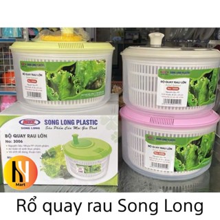  Bộ rổ quay rau lớn Duy Tân Song Long Rổ quay rau ly tâm quay vắt nước rau sống củ quả cực sạch 