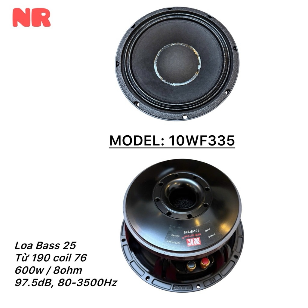 Loa Bass 25 NR, Model: 10WF335, từ 190 coil 76 (1 chiếc)