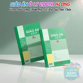 Giáo Án 4 Ô Ly KLong 200 Trang - Vở A4 Chất Lượng, Bám Mực Tốt, Bìa Gáy Chắc Chắn - VPP Đặng Ngoan