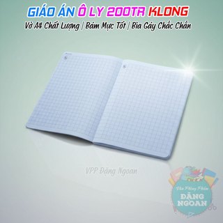 Giáo Án 4 Ô Ly KLong 200 Trang - Vở A4 Chất Lượng, Bám Mực Tốt, Bìa Gáy Chắc Chắn - VPP Đặng Ngoan