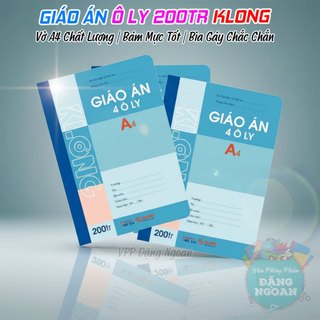 Giáo Án 4 Ô Ly KLong 200 Trang - Vở A4 Chất Lượng, Bám Mực Tốt, Bìa Gáy Chắc Chắn - VPP Đặng Ngoan