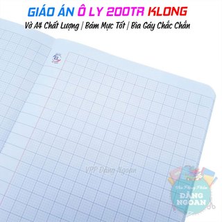 Giáo Án 4 Ô Ly KLong 200 Trang - Vở A4 Chất Lượng, Bám Mực Tốt, Bìa Gáy Chắc Chắn - VPP Đặng Ngoan