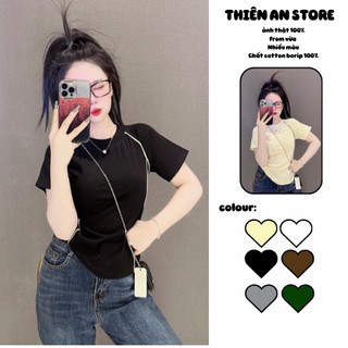 Áo Baby Tee Trơn Viền Mảnh Borip Co Dãn 4 Chiều - Thiên An Shop