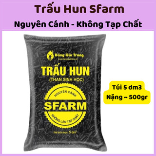 Trấu Hun SFARM Túi 5dm³ (~500g) – Giá Thể Trộn Đất, Giữ Ẩm Tốt, Sạch Mầm Bệnh