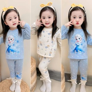   Xả Kho Lẻ Size  Sét Bộ Quần Áo Thu Đông In hình Công Chúa Elsa Size 13-37kg Chất Liệu Thun Cotton 4 Chiều Mềm Mịn 