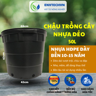 ENVTECHVN Chậu nhựa ươm cây Cây HDPE 50L – Chậu trồng cây ăn quả Cây Siêu Bền 5-10 Năm