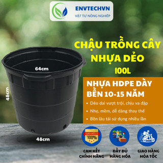 ENVTECHVN COMBO 5 Chậu nhựa ươm cây Cây HDPE 50L 100L – Chậu trồng cây ăn quả Cây Siêu Bền