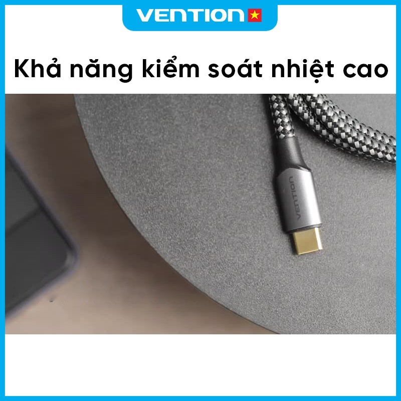 Cáp Chuyển Đổi USB-C Sang HDMI Vention Hỗ Trợ Phân Giải 4K@60Hz, Đầu Nối Mạ Vàng Truyền Tải Tốt | BigBuy360 - bigbuy360.vn