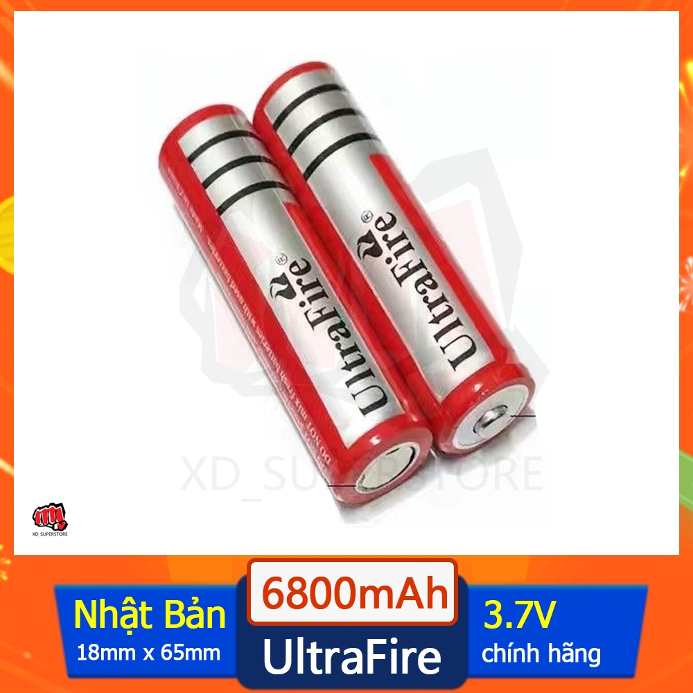 pin 18650 UltraFire pin sạc 3v7 Mới 6800mah 4800mAh tốt dùng cho đèn pin 3.7V