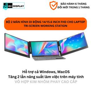 Bộ màn hình đôi di động 14/15.6 inch FHD 100%sRGB cho laptop, Full HD IPS - Tri-Screen for laptop workstation