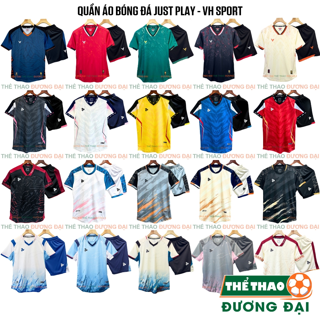 Quần Áo Bóng Đá Just Play - VH Sport Bộ Thể Thao Thiết Kế Thun Mè Thoáng Khí Đương Đại