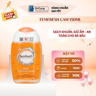 Femfresh Daily Wash (Màu Cam) - Dung Dịch Vệ Sinh Phụ Nữ, Dưỡng Ẩm, Khử Mùi, Dịu Nhẹ (Chai 150ml) [UK]