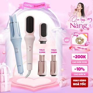 Máy uốn tóc xoăn tự động Camy Zesty 3in1, 3 trục thay đổi đường kính uốn 28mm, 32mm, 40mm, lược điện