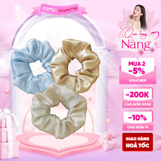 Dây buộc tóc scrunchies Camy Lumi đồ cột tóc nữ cỡ lớn thiết kế xếp ly sang trọng