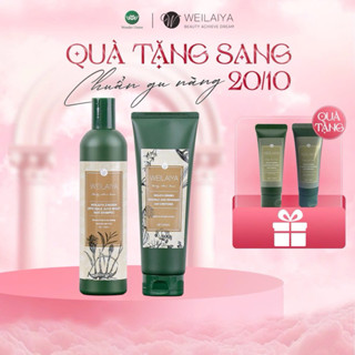 Cặp dầu gội xả tóc thảo dược Weilaiya gừng hà thủ ô giúp dưỡng đen và kích thích mọc tóc NEW