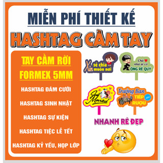 Hashtag cầm tay cho đám cưới, sinh nhật, sự kiện theo yêu cầu - Thiết Kế Miễn Phí