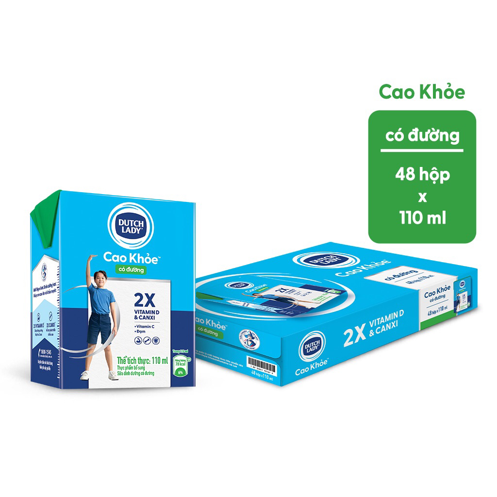 Thùng 48 hộp sữa Dutch lady cao khoẻ 110ml