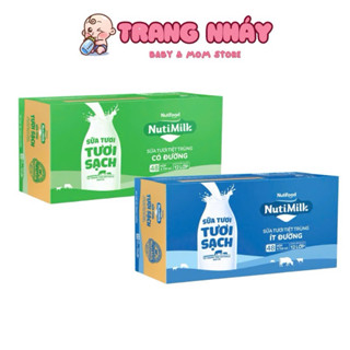 Thùng 48 Hộp 110ml/180ml - 48 Bịch 220ml NUTIMILK Sữa Tươi Tươi Sạch ít đường/ Có đường - SỮA BỈM TRANG NHÁY 2