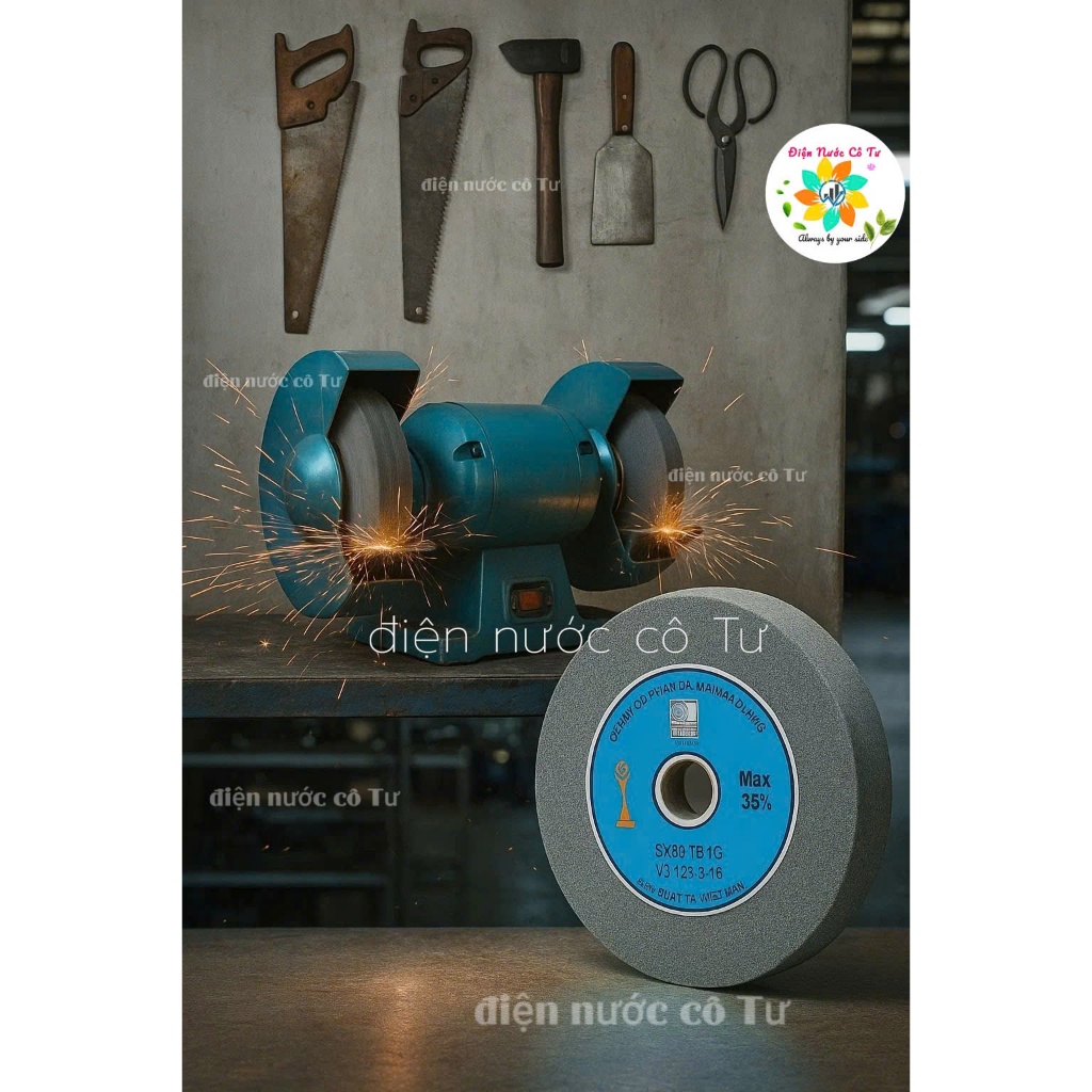 Đá Mài Hợp Kim Mài Dao Tròn HẢI DƯƠNG Mịn và Thô 125x20x16mm