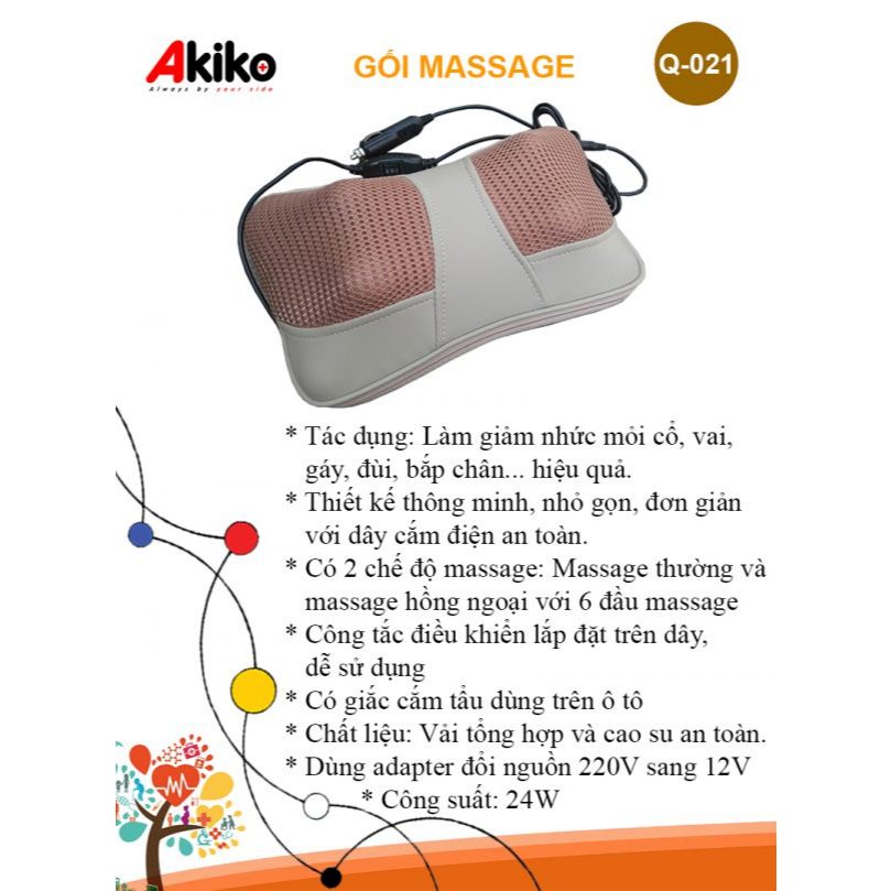 Vỏ Gối Massage Akiko , vỏ gối massage akiko 6 bi,dễ thay thế tại nhà