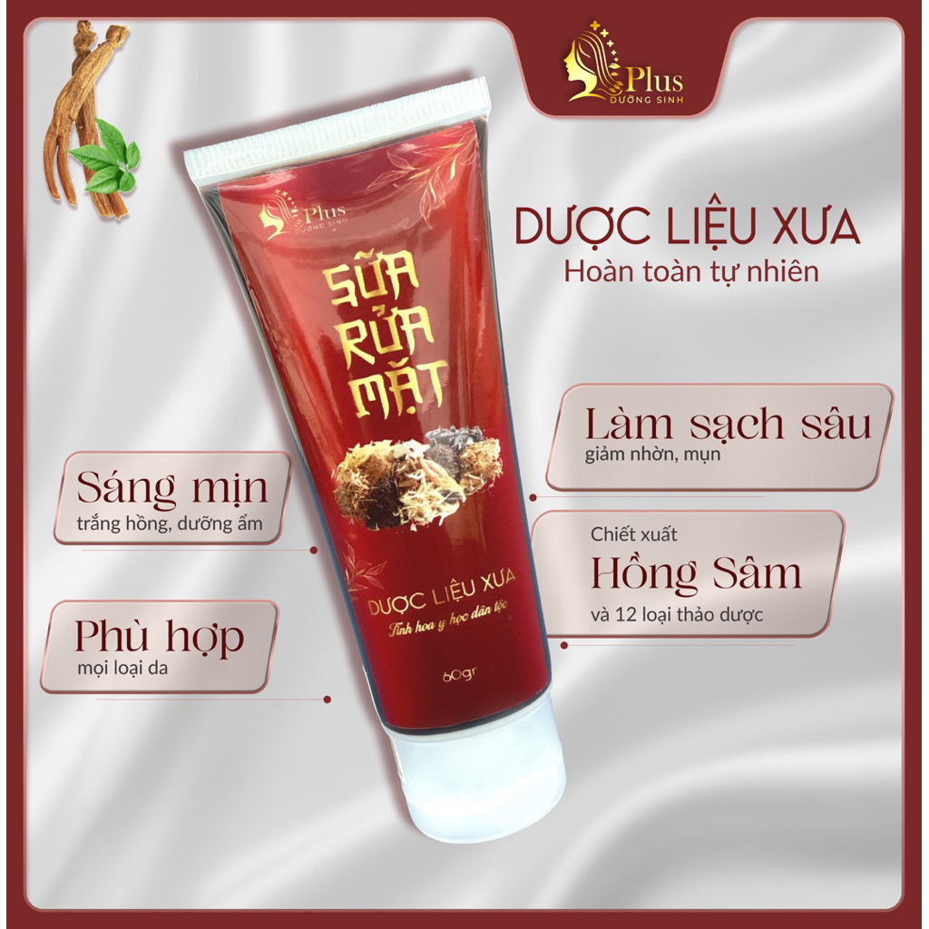 Sữa rửa mặt dược liệu ( giảm nhờn, mụn, sạch sâu, loại bỏ da chết, da mịn sáng hồng) phù hợp mọi loại nha. 60gr