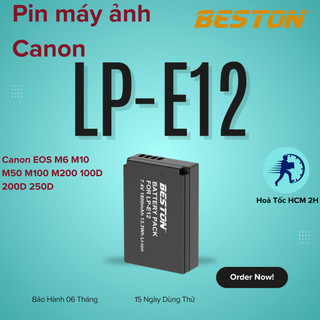  Bộ Pin LP-E12 1800mAh + Sạc Beston Dùng Cho Máy Ảnh Canon EOS M6 M10 M50 M100 M200 100D 200D 250D 