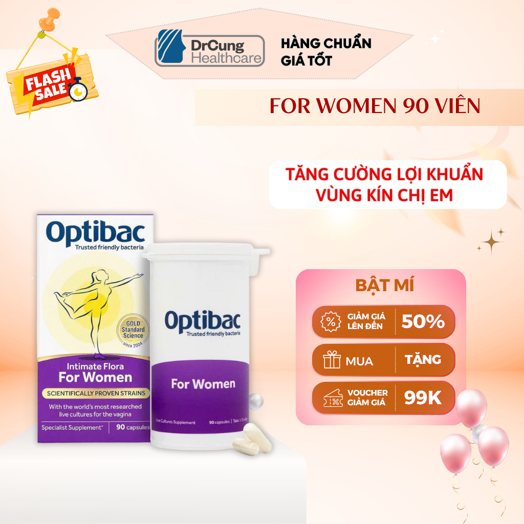 Optibac 90 Viên - Men Vi Sinh Bổ Sung Lợi Khuẩn, Chăm Sóc Vùng Kín DrCung Healthcare