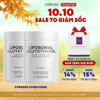 TPBVSK Viên uống hỗ trợ trắng da CodeAge Liposomal Glutathione 60v cải thiện mờ thâm sạm nám, da sáng khỏe từ bên trong