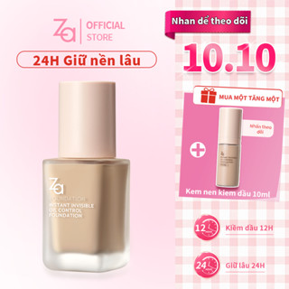 Za Kem nền Instant Invisible Oil Control kiềm dầu chống thấm nước che phủ cao che khuyết điểm 25ml