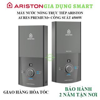  Máy nước nóng trực tiếp Ariston Aures Premium+ 4.5P  có bơm    4.5  không bơm  - Bảo hành 2 năm 