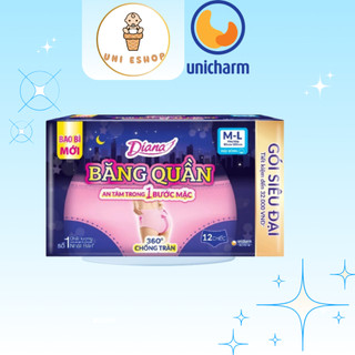  Combo 2 Băng vệ sinh quần Diana Sensi chống tràn 360 size M-L  12 miếng  gói  | Unishop 