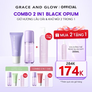 [MUA 2 TẶNG 1] Công thức khử mùi kép Body Mist & lăn khử mùi Grace And Glow Black Opium lưu hương lâu 50ml+100ml