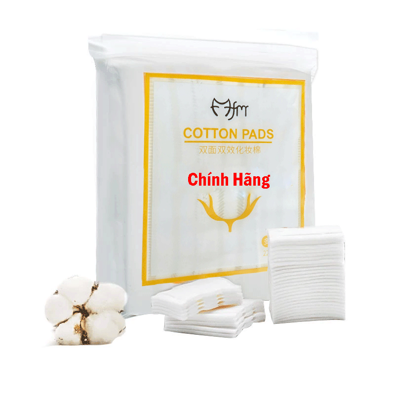 Bông tẩy trang 222 miếng cotton pads 3 lớp mềm mịn thấm hút tốt
